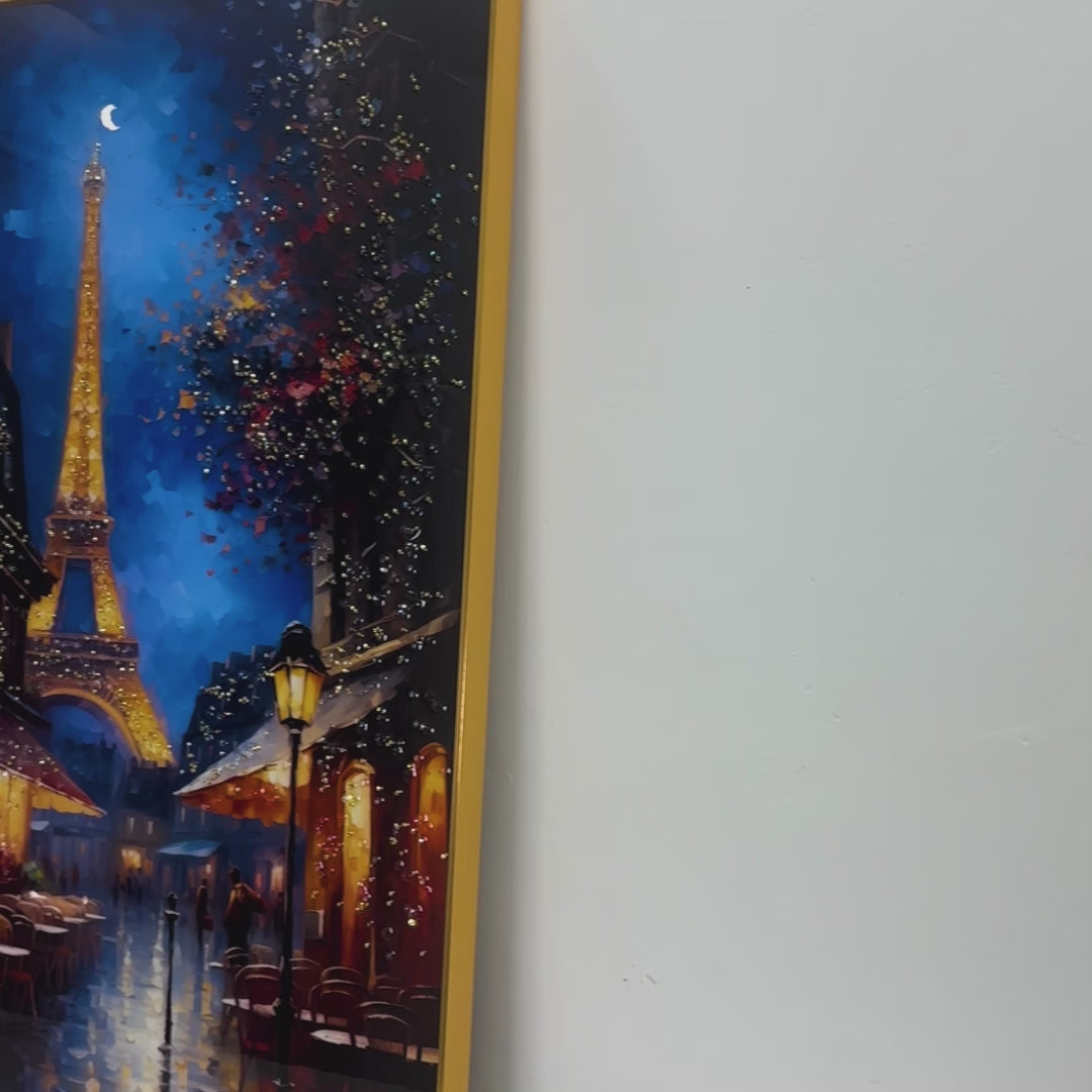 Street of Glorious Paris Framed Crystal Glass Painting