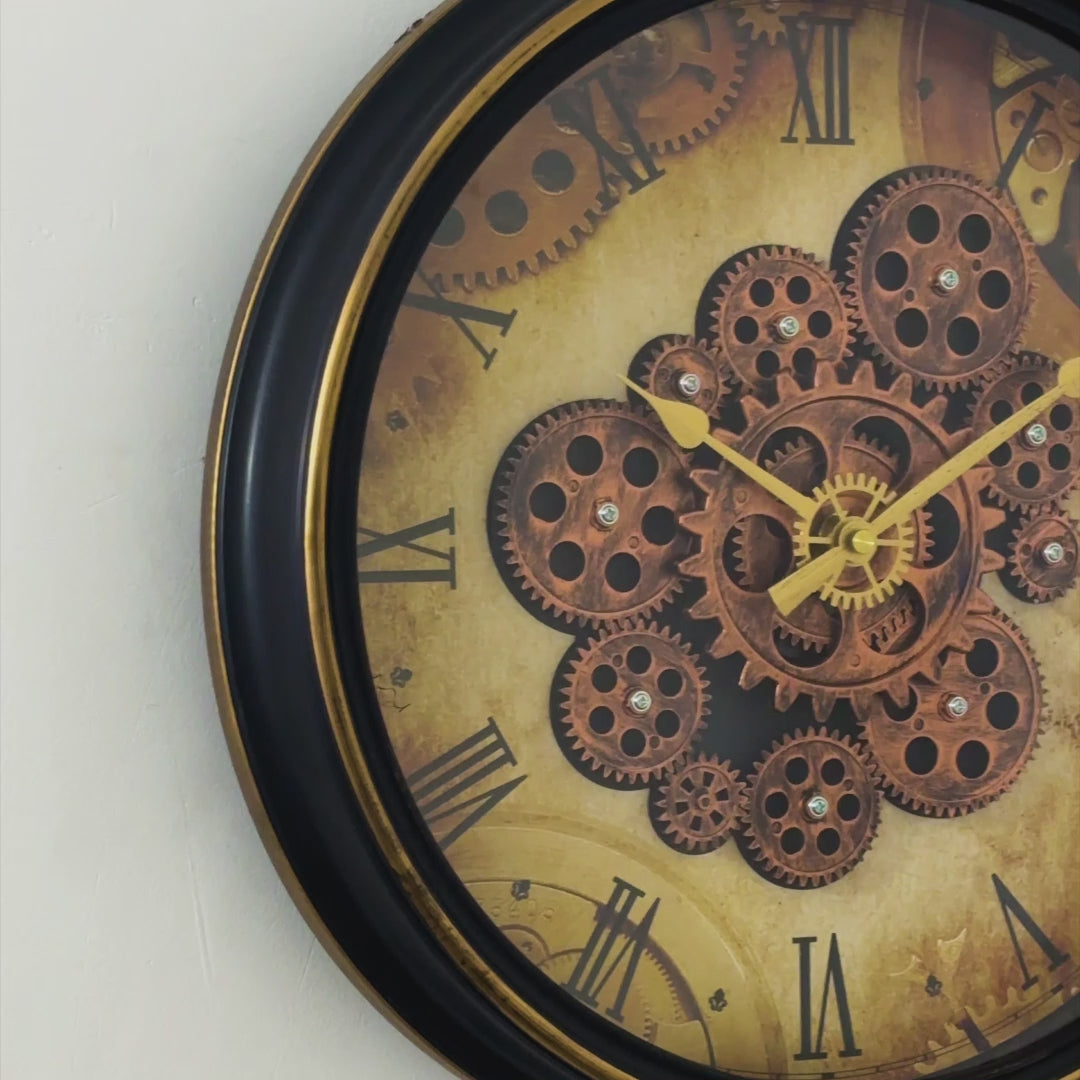 Retro Mechanical Moving Gear Clock
