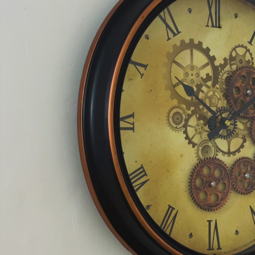 Classic Industrial Roman Gear Clock