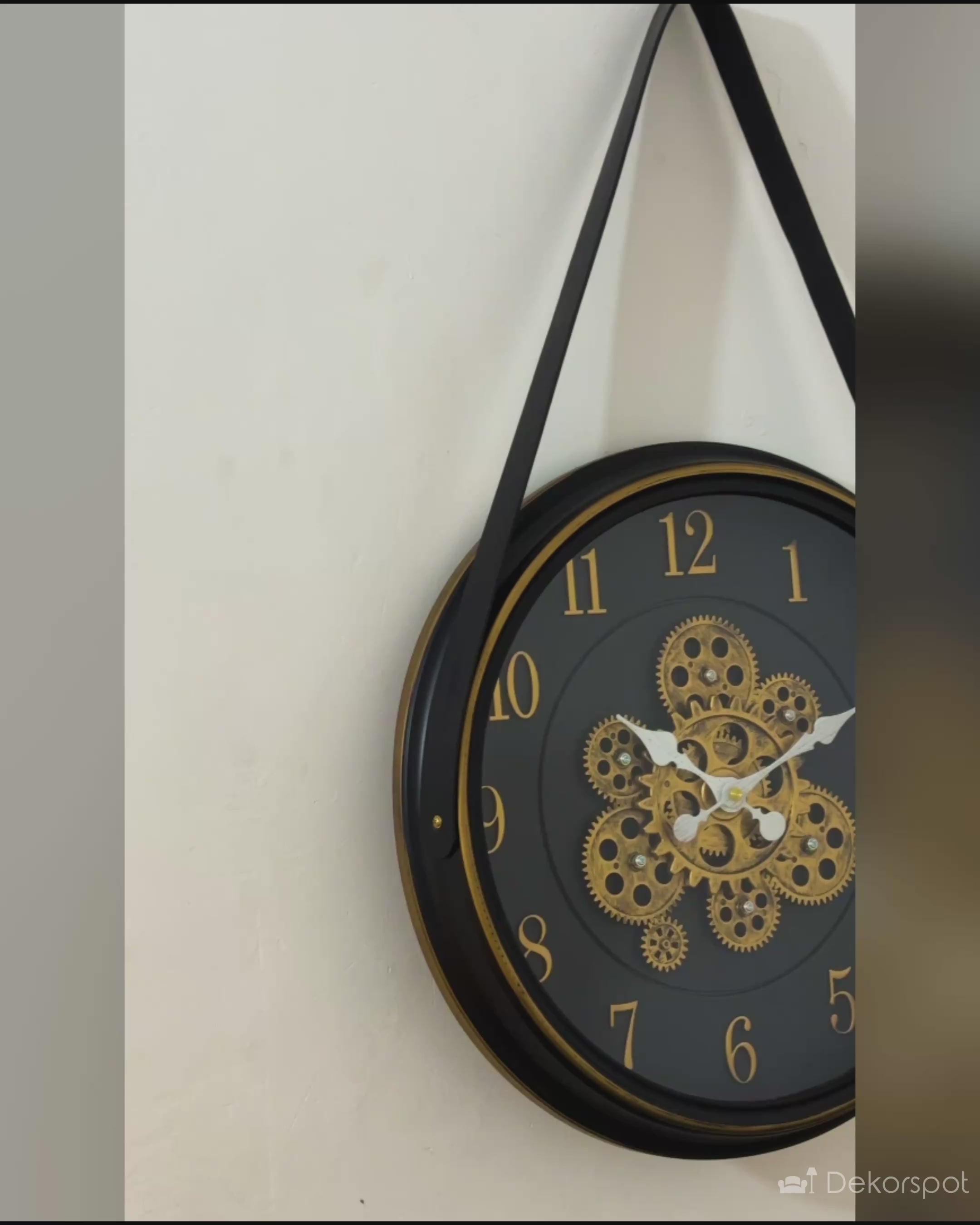 The Vortex Time Luxury Antique Wall clocks for the Home With Moving Gear Mechanism Buy Wall Clock Online - (Leather Belt)