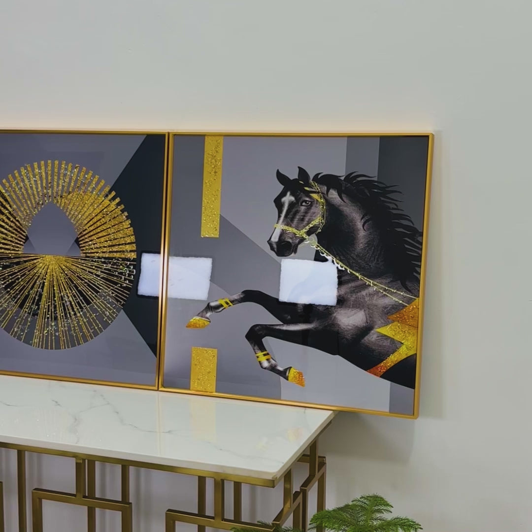 Luminescent Equine Charms Crystal Glass Premium Painting Set of 3