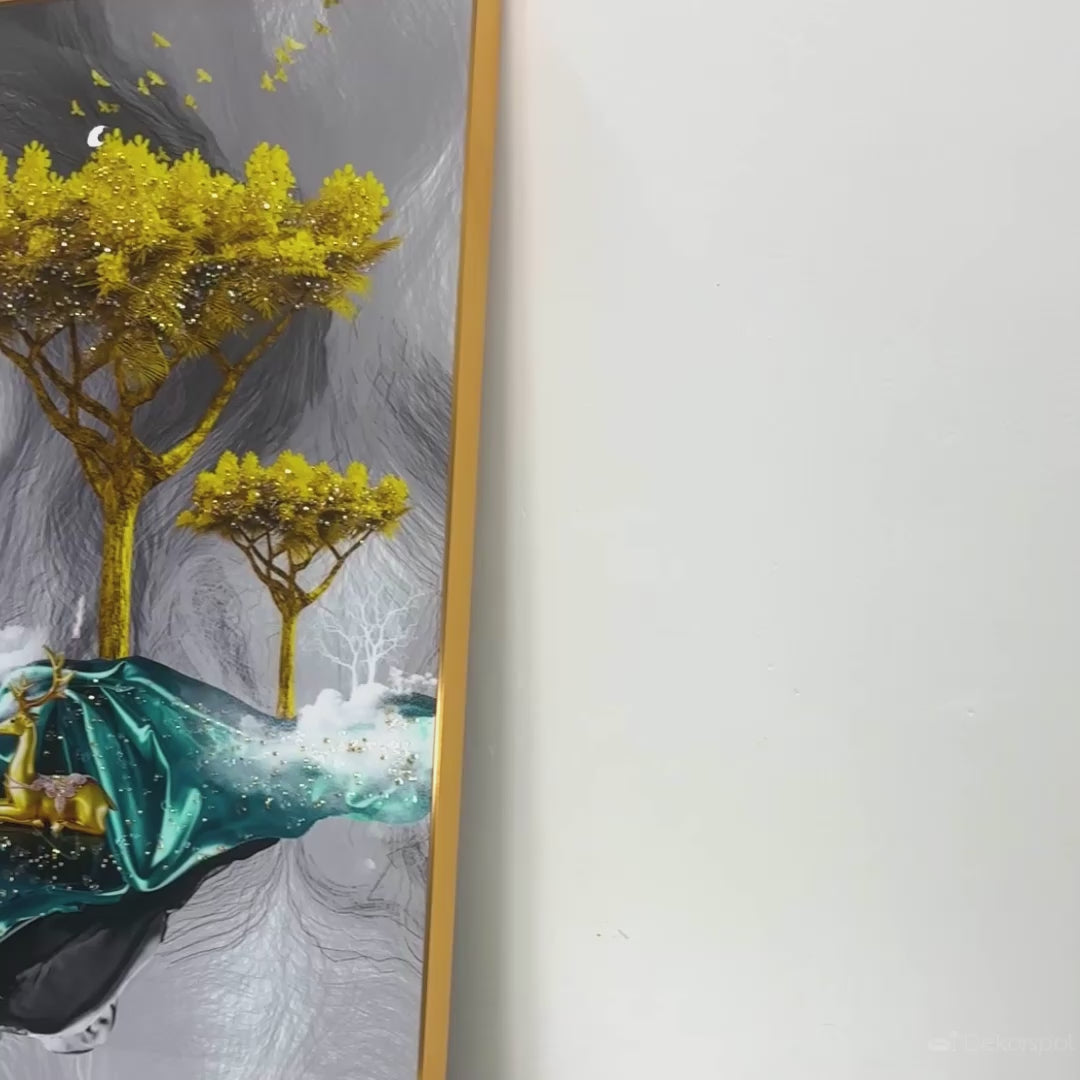 Golden Harmony – Crystal Glass Painting