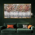 Tree of Autumn Colors Framed Crystal Glass Painting
